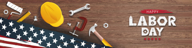 劳动节贺卡与木制背景，现代设计矢量插图图片下载