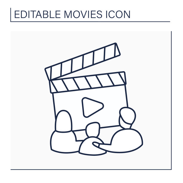 家庭电影线图标图片下载