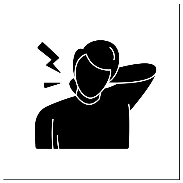 脖子疼痛的象形图标图片下载