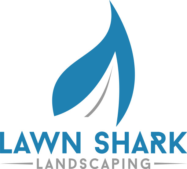 草坪鲨鱼景观标志设计图片下载