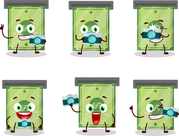 摄影师专业表情符号与钞票槽图片下载