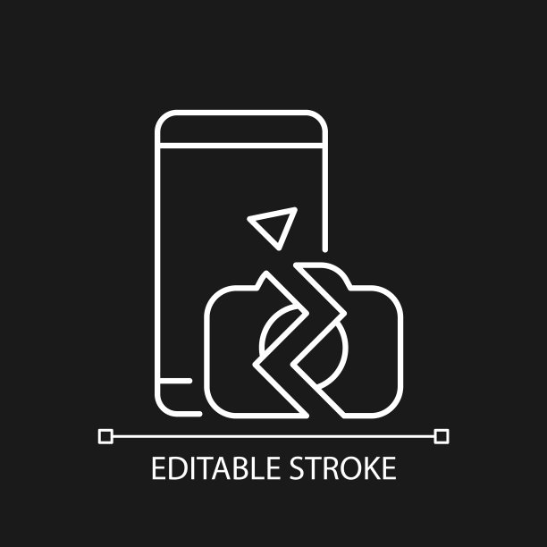 相机不工作白色线性图标为黑暗图片下载