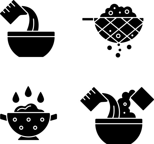 食品准备说明黑色符号图标图片下载