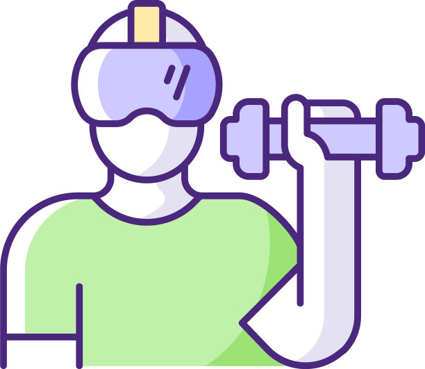 虚拟现实健身RGB颜色图标图片下载