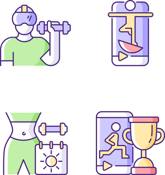 在线健身马拉松和挑战RGB颜色图片下载