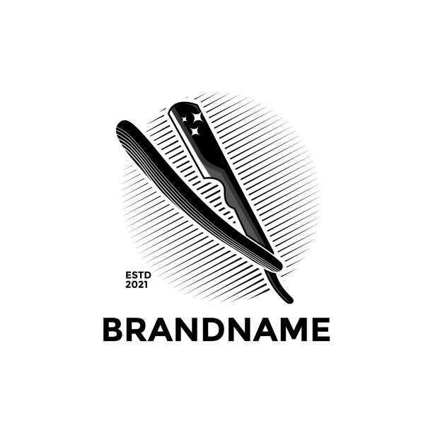 剃须刀理发店的标志图片下载