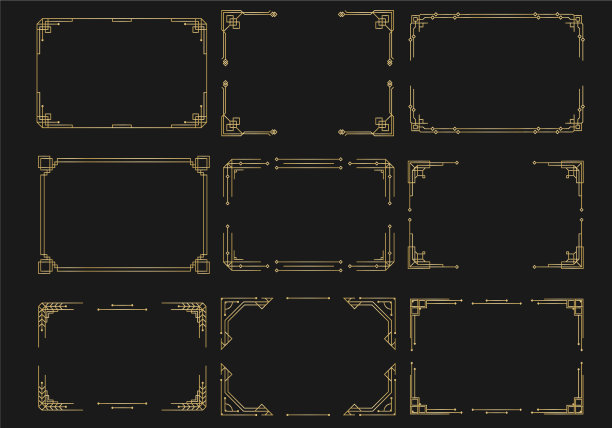 图案装饰着装饰艺术风格的书法图片下载