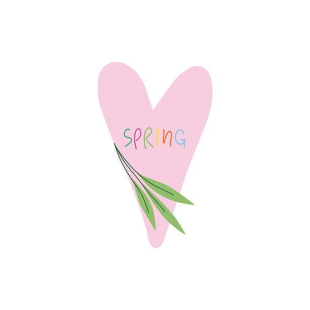 花的涂鸦风格与花和叶子图片下载