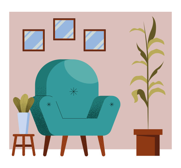 客厅的沙发绿色图片下载