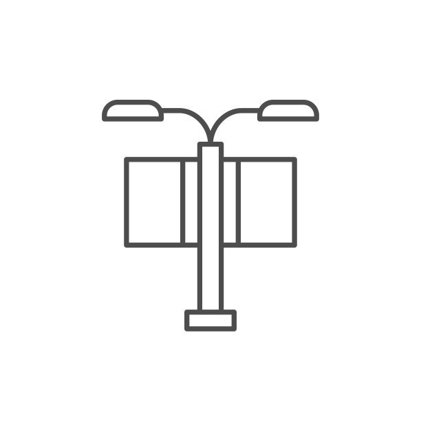 灯柱横幅线轮廓图标图片下载