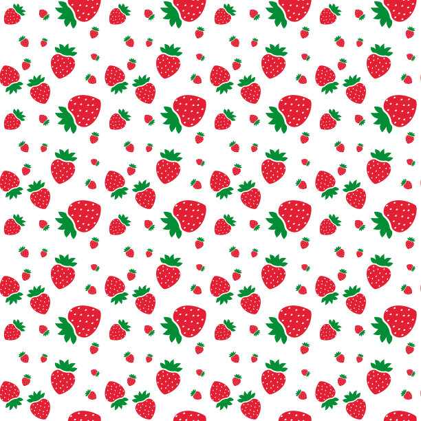 浆果果草莓叶无缝图片下载