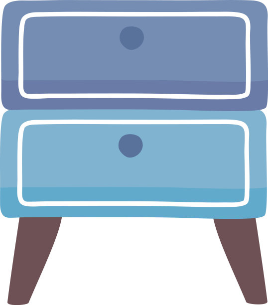 蓝色卧室床头柜图片下载