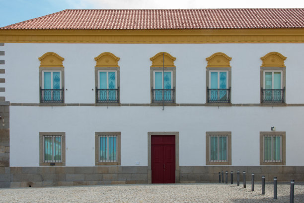 葡萄牙埃沃拉五彩缤纷的国家大厦。公共图书馆。在户外,没有人。图片下载