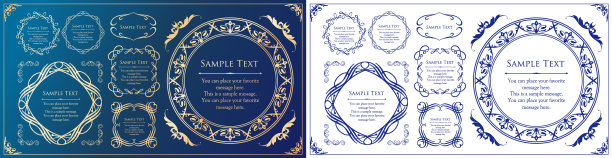 优雅的设计元素集。仿古的框架设计和线条。豪华装饰设计。图片下载