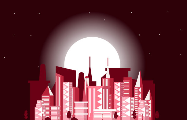 夜月现代都市摩天大楼图片下载