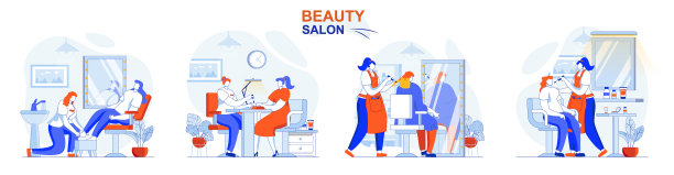 美容院概念定型染发图片下载