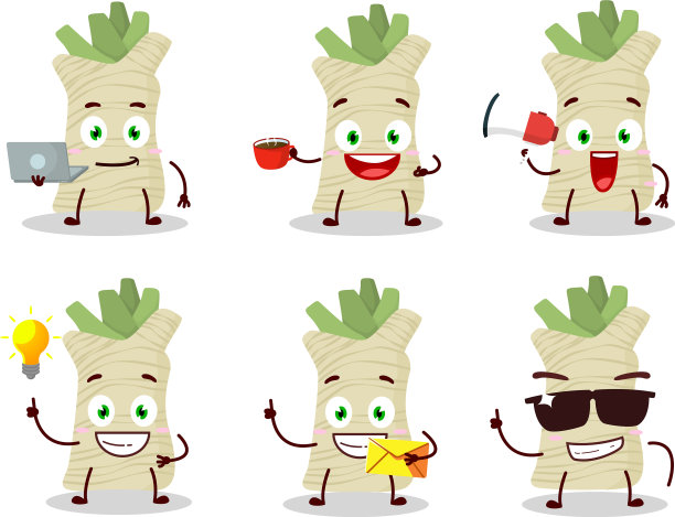 辣根卡通与各种类型的业务图片下载