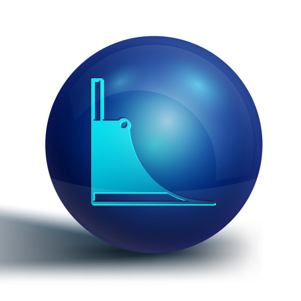 蓝色溜冰公园图标孤立在白色的背景图片下载