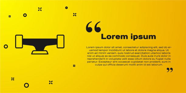 黑色滑板车轮图标孤立在黄色上图片下载