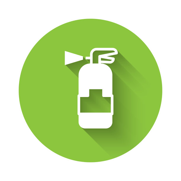 白色灭火器图标与长隔离图片下载