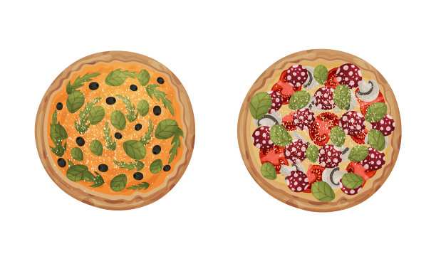 传统意大利披萨呈圆形图片下载