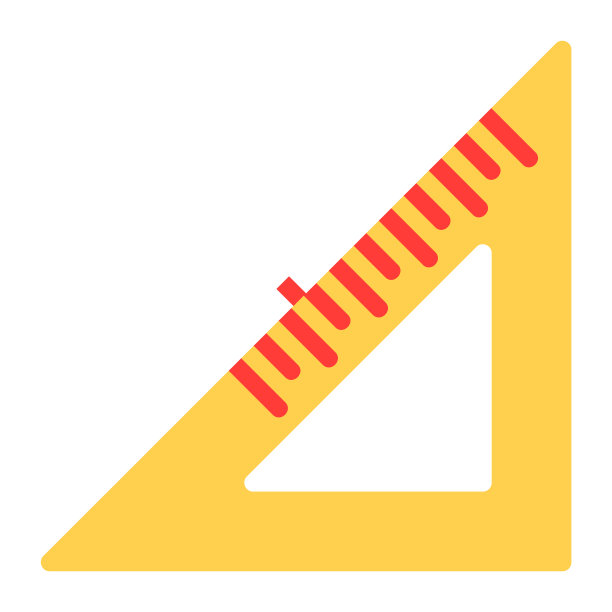 三角形标尺图标在任何项目的平面风格图片下载