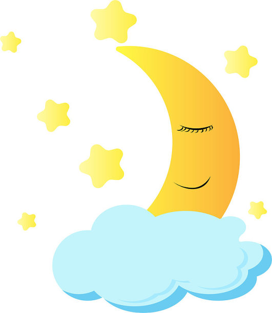 手绘卡通弯月月亮星星ai矢量元素素材图片