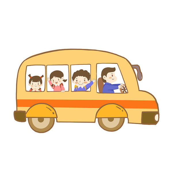 卡通校车原创素材图片下载