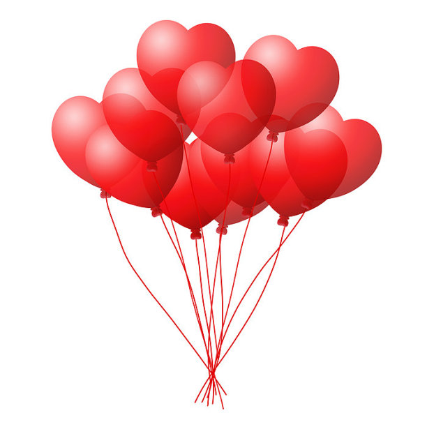 免扣爱心气球图片下载