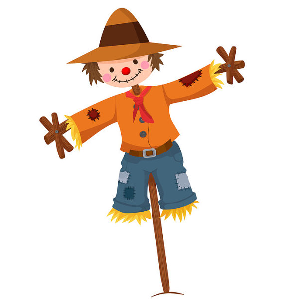 秋天稻草人矢量素材图片下载