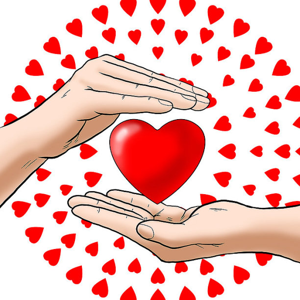 手绘风手捧爱心图片下载