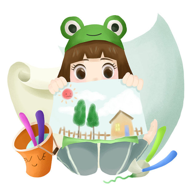 画画的儿童素材图片下载