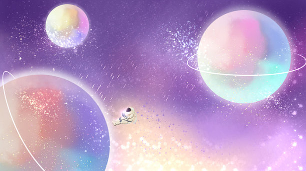 唯美星空太空人图片下载