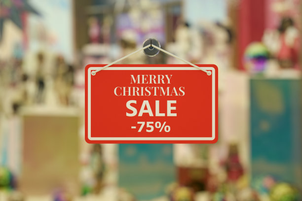 圣诞节大甩卖，75%的商品在商店展示图片下载