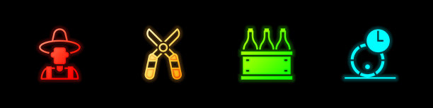 农夫在帽子园艺剪刀瓶子图片下载