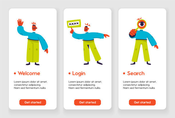 模板设计的移动应用程序页面欢迎图片下载