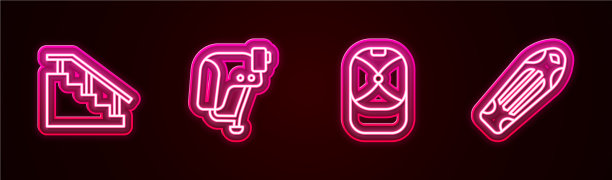 设线滑板楼梯带钢轨头盔图片下载