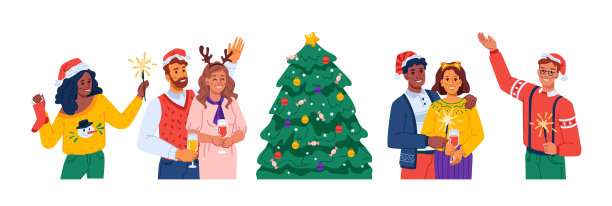 人们在圣诞派对上玩得很开心图片下载