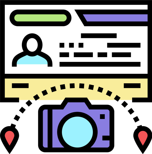 旅游签证彩色图标图片下载