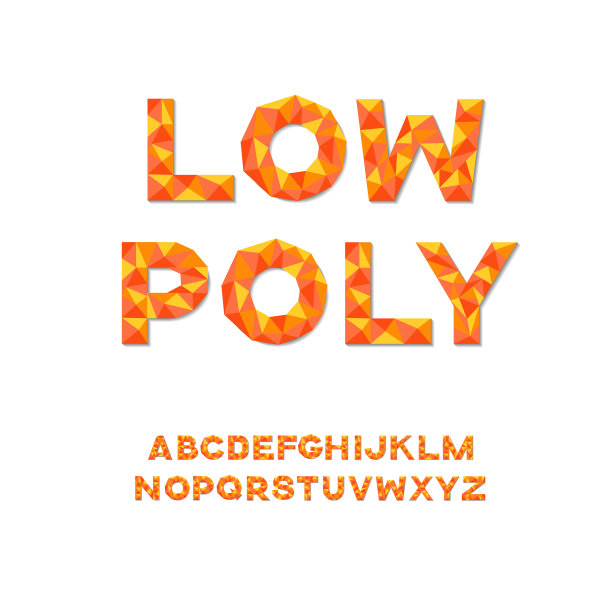 低聚拉丁字母与软阴影图片下载