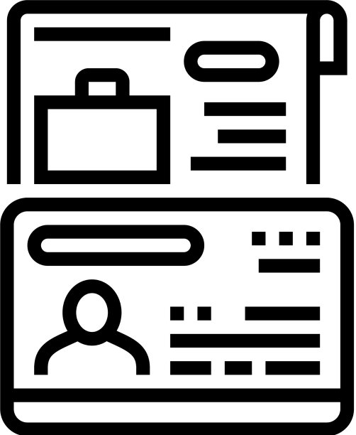 工作签证线图标图片下载