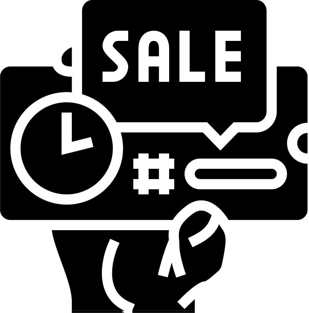 打折销售卡短暂的字形图标图片下载