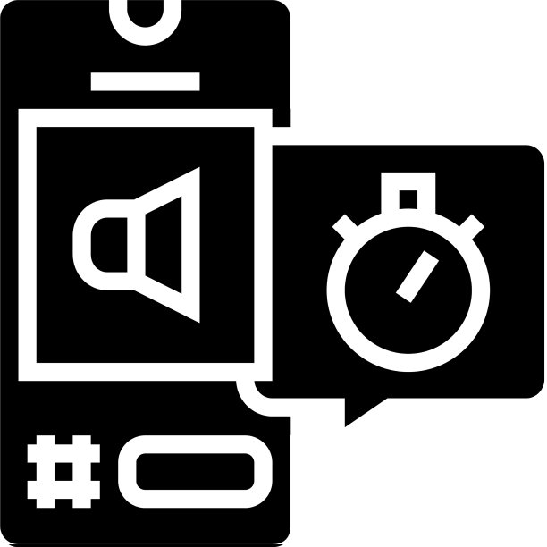 数字营销短暂的字形图标图片下载