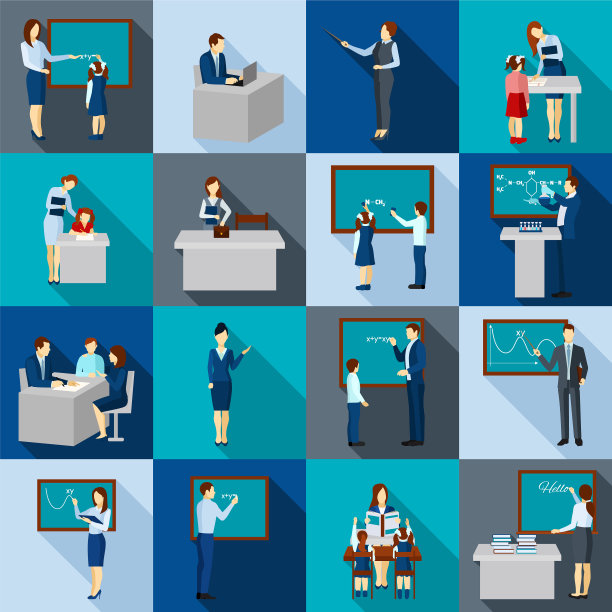 色彩阴影教师图标设置图片下载