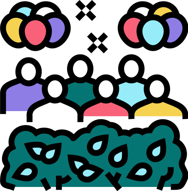 丛林狩猎的孩子聚会颜色图标图片下载