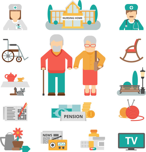 高级生活方式平面图标设置图片下载