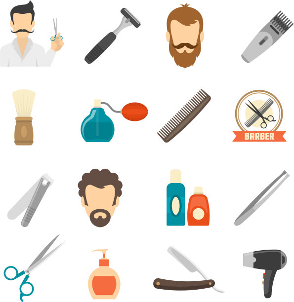 理发师颜色图标图片下载