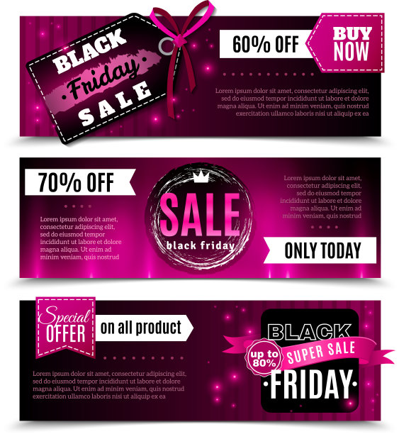 黑色星期五销售横横幅图片下载