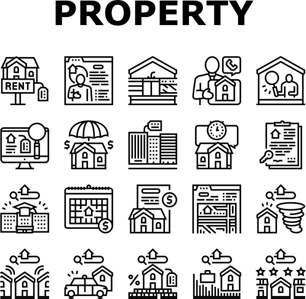 物业租赁代理收集图标集图片下载