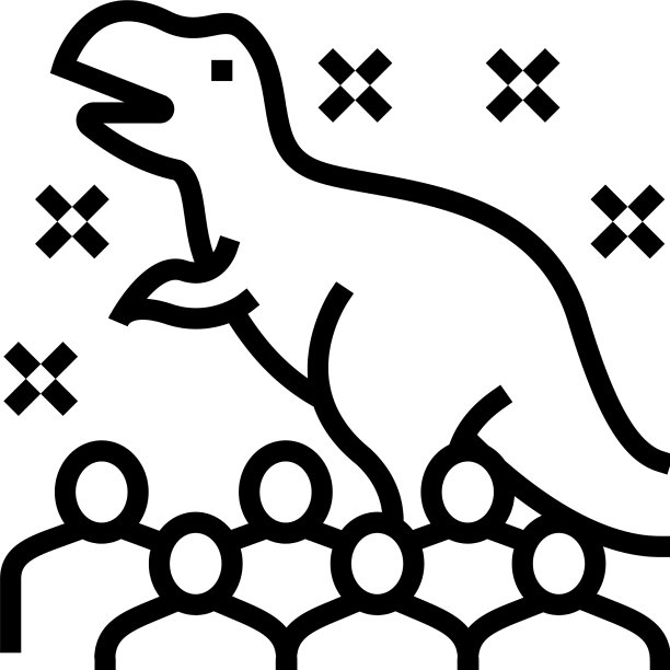 恐龙小孩党线图标图片下载